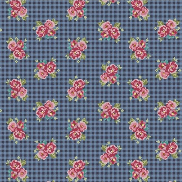 Tricoline-18307-Floral-Xadrez-Camberra-Marinho